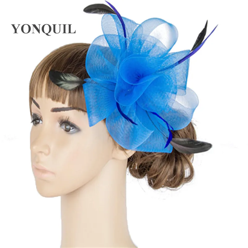 Multiple Color Crinoline Fascinator Headwear Feather Colorful Mesh Multiple Color Crinoline Fascinator Headwear Feather Colorful Mesh Party Show Hair Accessories Millinery Tail Hats Myq038 In Fedoras From Women S
