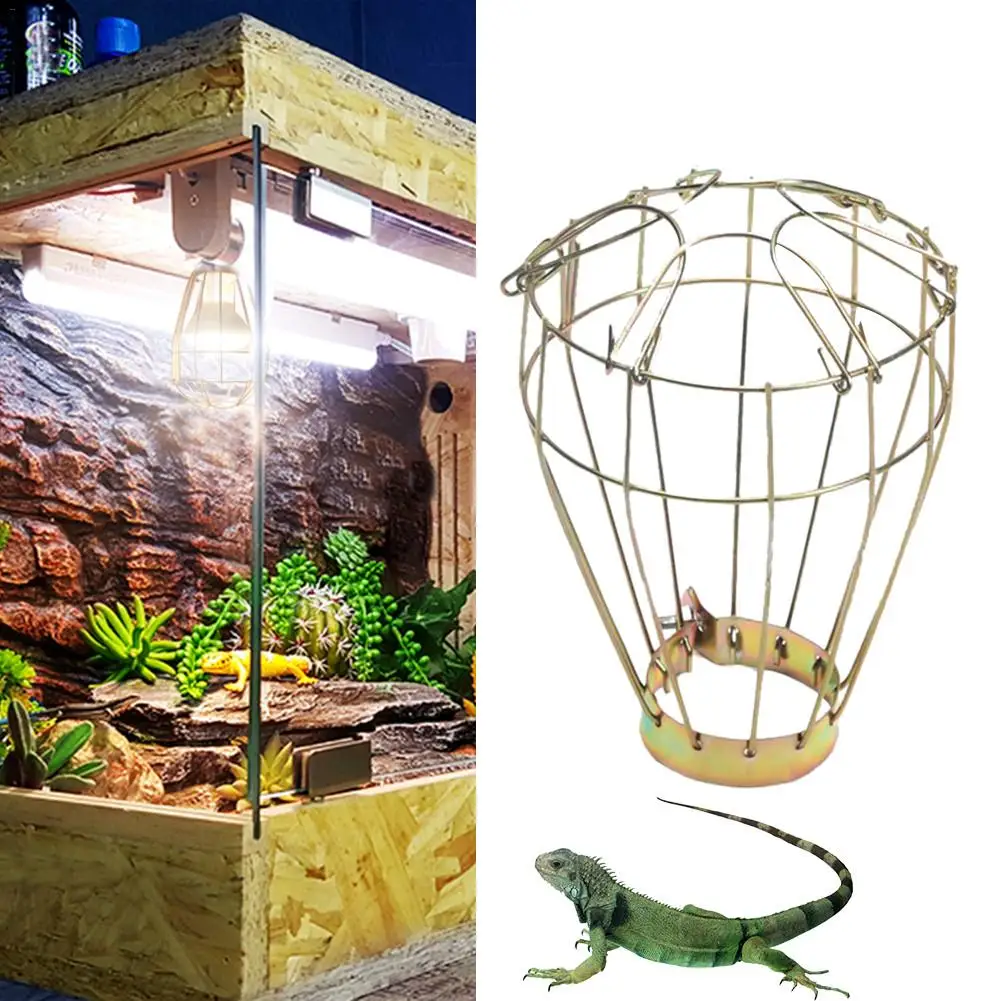 

Turtle Breeding Box Ceramic Heating Lamp Bulb Anti-scalding Lampshade Reptile Pet Heating Lamp Iron Wire Safety Net Cover