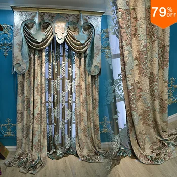 

Baroque magic hotel Room valance extreme luxury curtain for living room dinning Room holy London hotel King's Curtain maga Room