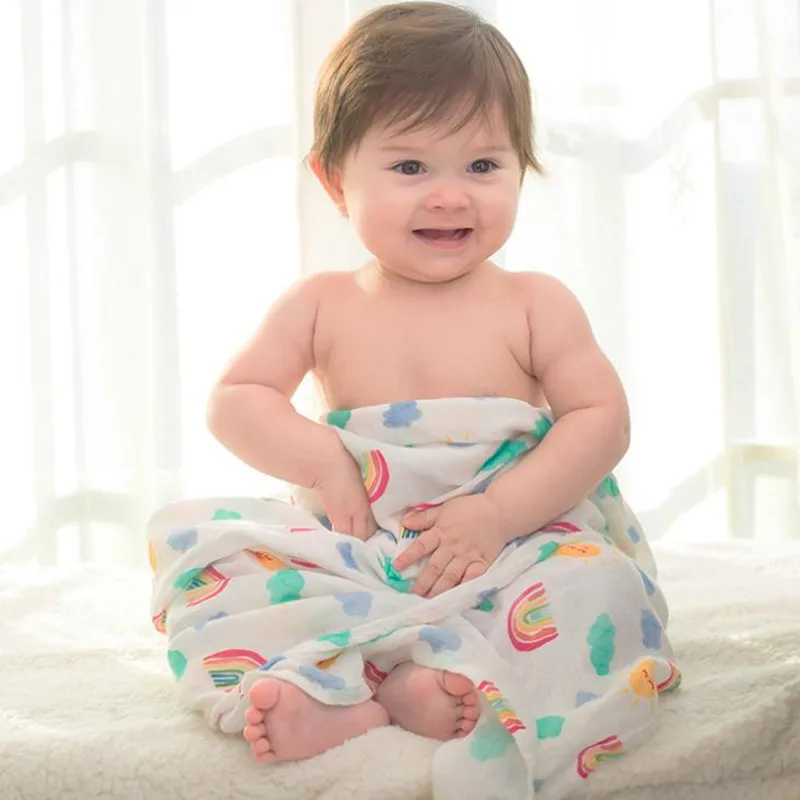 

120*120cm High Quanlity 100%Cotton Baby Towel Newborn Baby Washcloth Soft Water Absorption Baby Care Towel Bathrobe