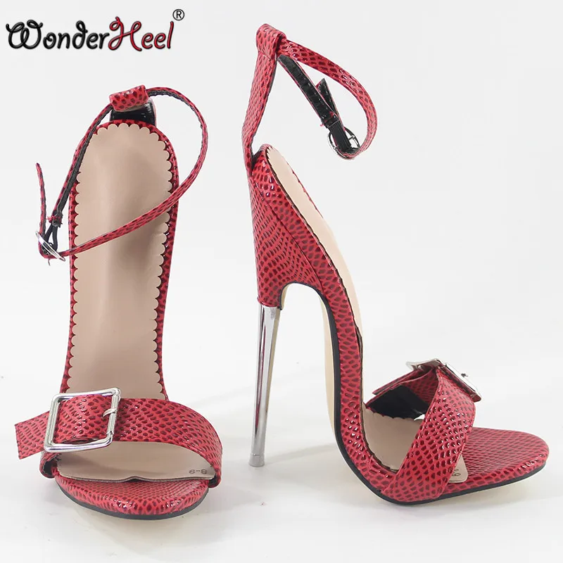 Женские босоножки Wonderheel на очень высоком каблуке 16/18 см пикантные туфли шпильке