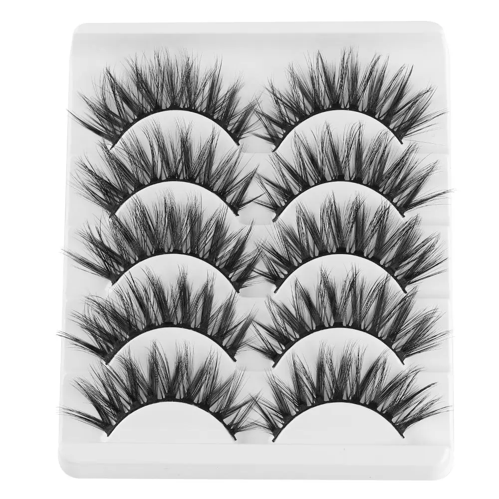 

5 Pairs Soft Natural 3D Mink Hair False Eyelashes Crisscross Multilayers Charming Lashes Handmade Eyelash Extension Makeup Tools