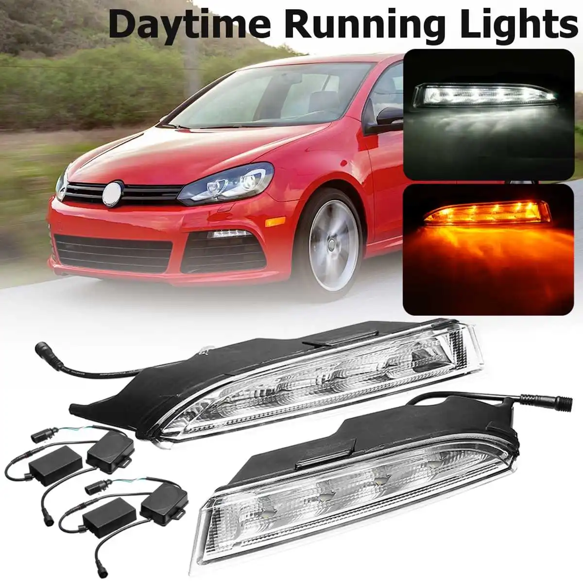 

Led Drl For VW Golf 6 MK6 R20 2009 2010 2011 2012 2013 Daytime Running Light Front Bumper Driving Fog Lamp Daylight Turn Signal