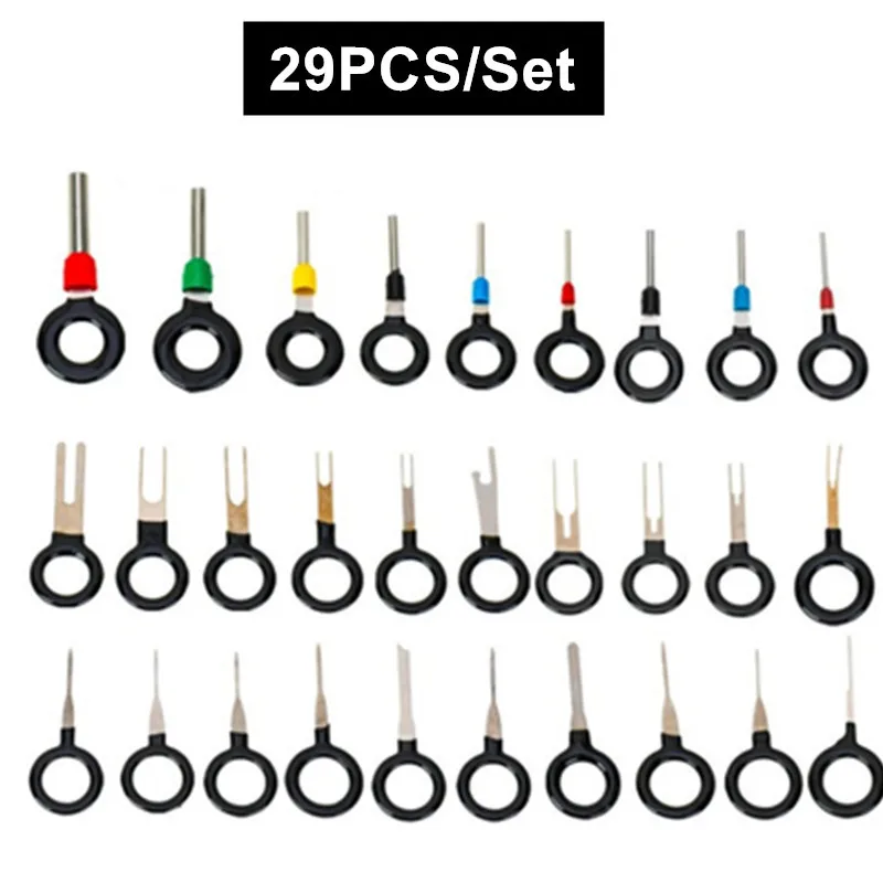 

29PCS Pin Release Extractor Car Auto Wire Terminal Removal Tool Pin Extractor Kit Automobiles Repair Tools Terminal Pin Remover