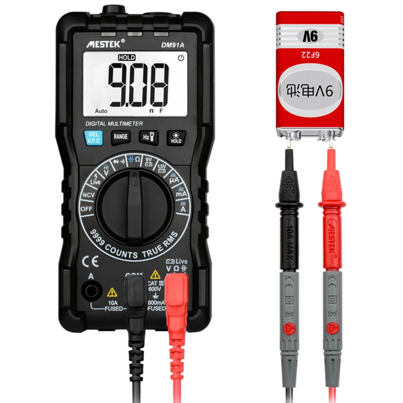 MESTEK мультиметр DM91A 9999 отсчетов Цифровой мультиметр Профессиональный зонд тестер метр мультиметры мультиметр мультитестер