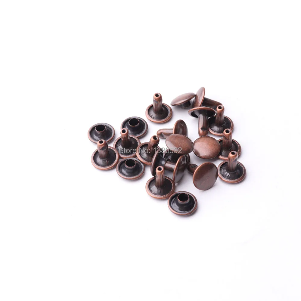 

100Sets 9*9mm Copper /gold color Round Spikes Metal Studs Rivets Leather Craft Garment Belt Decoration