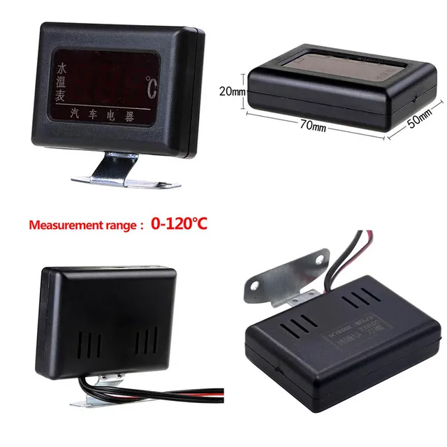 1 Pc 12 V 24 Univerzális Digitális Vízhőmérséklet -Mérőeszközök Az Autóhoz + -Érzékelő Fejdugó 10 Mm 14 16 17 21 - Image 4