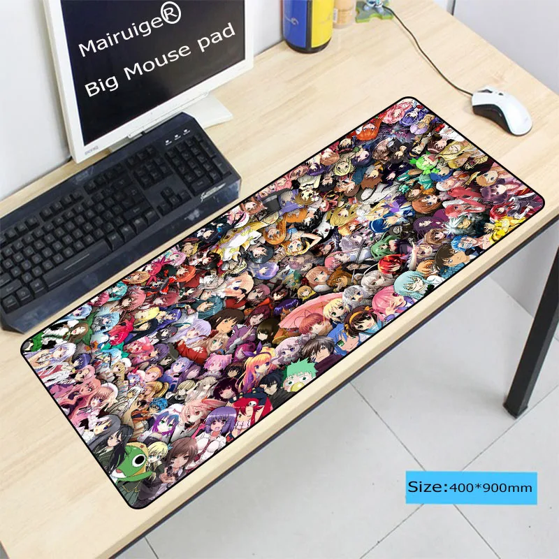 Mairuige All Anime One Piece Large Gaming Mouse Pad Lock edge Keyboard Pad Desk Mat Table Mat For Computer Laptop Lol Gamer