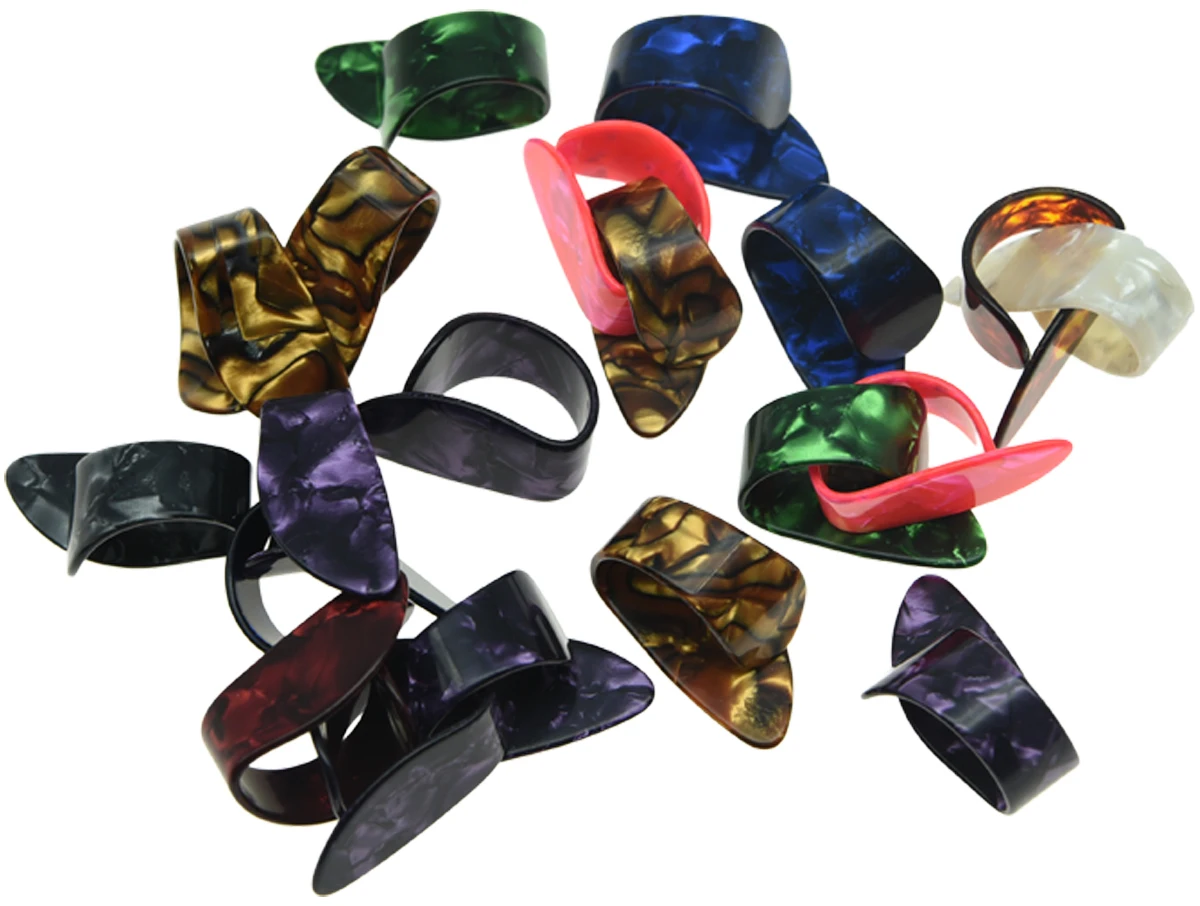

20pcs Large Size Celluloid Thumb Pick Picks Plectrums Mixed Random Colors