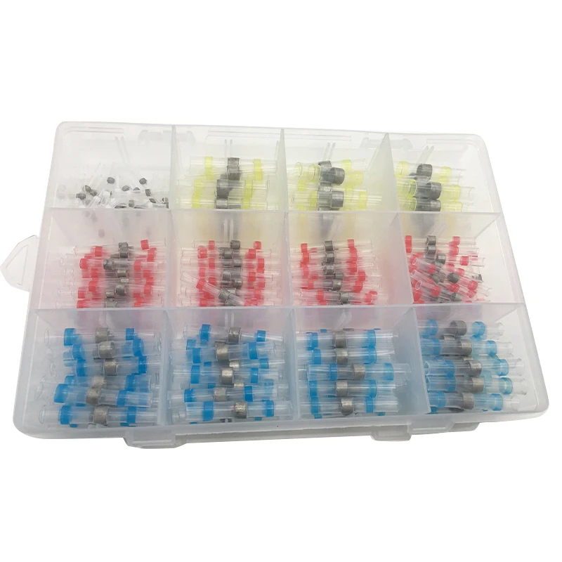 

265pcs Insulated Solder Heat Shrink Terminal Connectors Waterproof Wire Splice Connectors Sleeve Butt Terminals with Box
