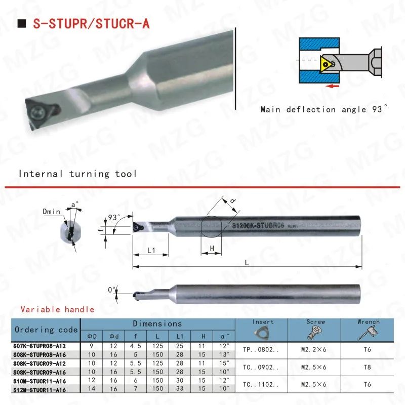 MZG H10K-STUPR09 ЧПУ Инструмент карбида вставить HSS внутренний противоударный Toolholder Высокое скорость сталь поворота расточные держатель