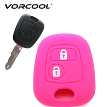 1 шт. силиконовый чехол для ключей для peugeot 206 307 207 408 цвет: черный, синий ключ чехол для ключей Защитная пленка защита Voiture автомобильные аксессуары