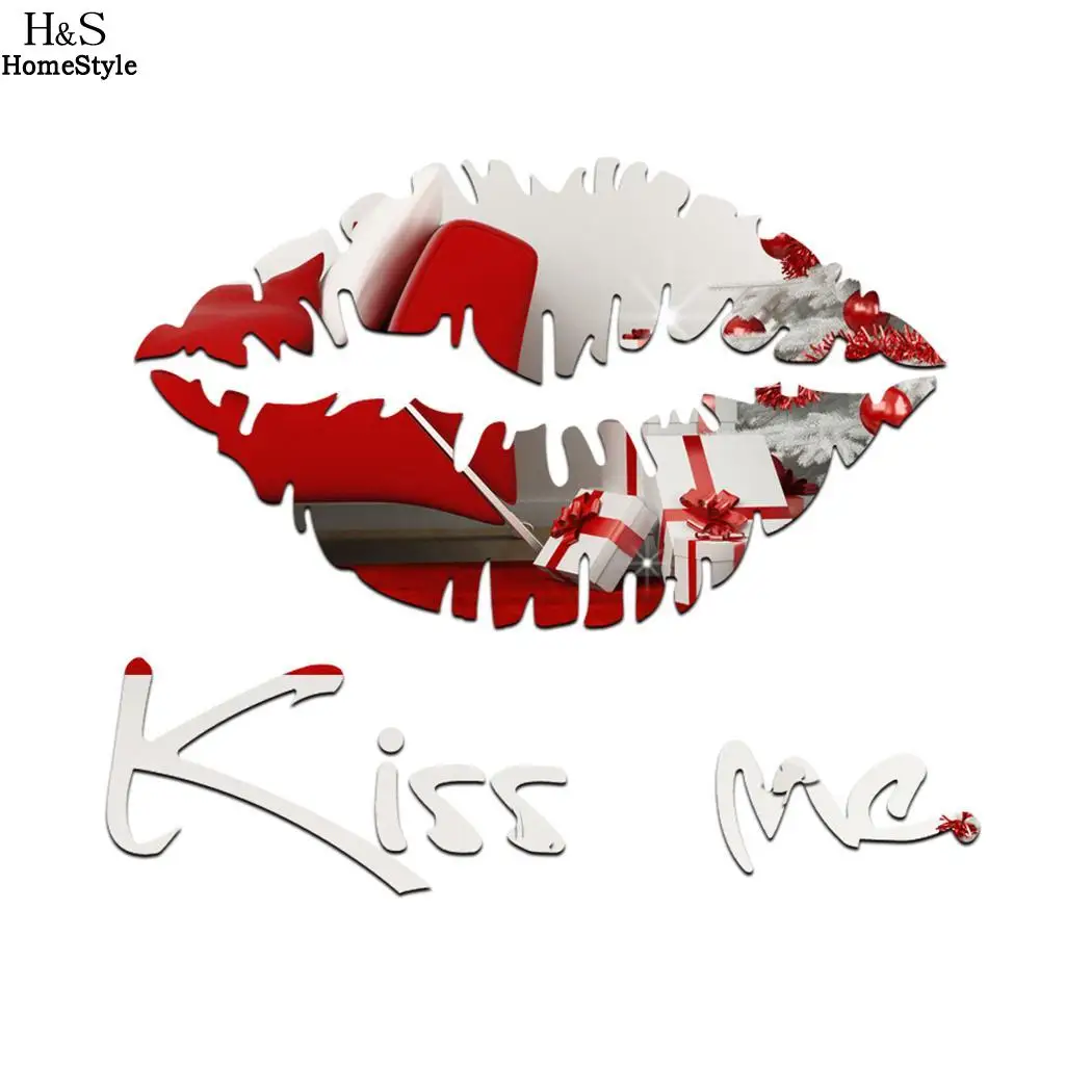 Wall Modern Shape DIY Pcs Lips 8 Room Pattern Sticker Letters 3D Mirror Removable | Дом и сад