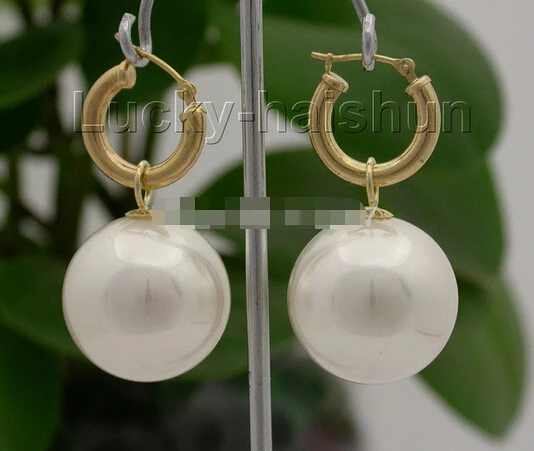 ZCD EARRING 320+++Dangle big 20mm white round sea shell pearl Earrings | Украшения и аксессуары