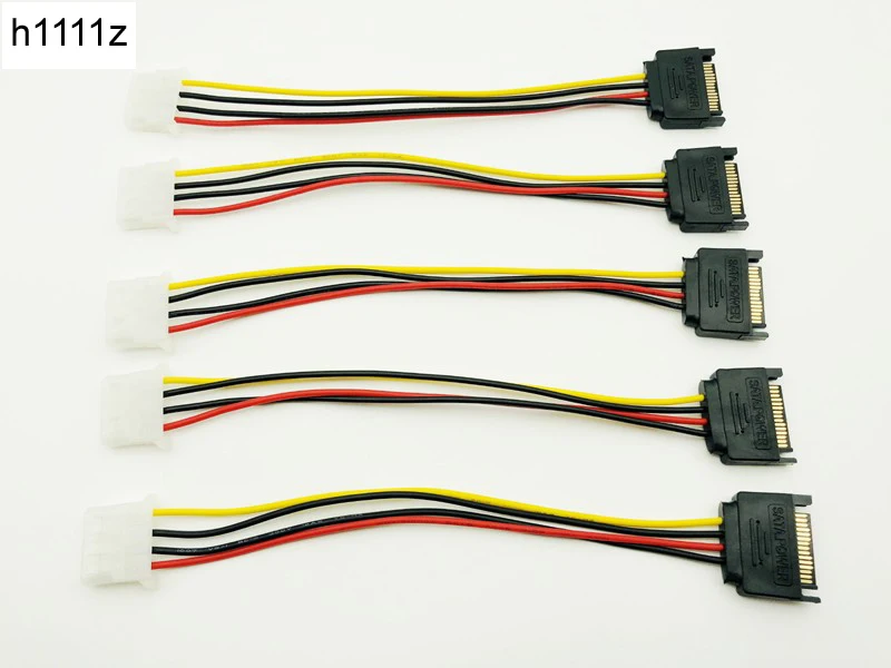 Serial ATA 15 Pin SATA Male plug to 4 Pin Female jack Power Cable For IDE 20cm