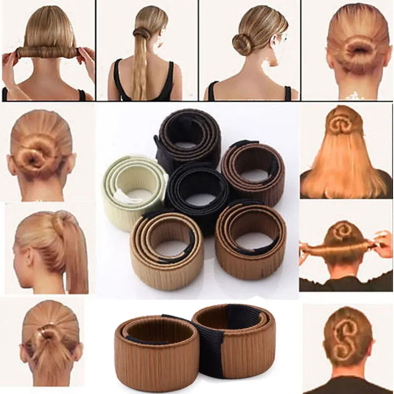 

M MISM Women 2PC Multi Function Hair Styling Tools French Twist Magic Band DIY Tool Bun Maker Hair Accessories Hair Dish