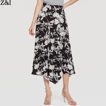 

2018 Long Maxi Pleated Skirt for Women Summer Fashion Skirt High Waist Elascity Casual Irregular Party Beach Skirt