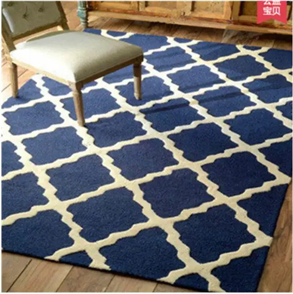 Современный прямоугольный акриловый большой ковер для гостиной, спальни, голубой Дизайнерский Модный ковер для спальни на заказ, коврик для примерочной комнаты