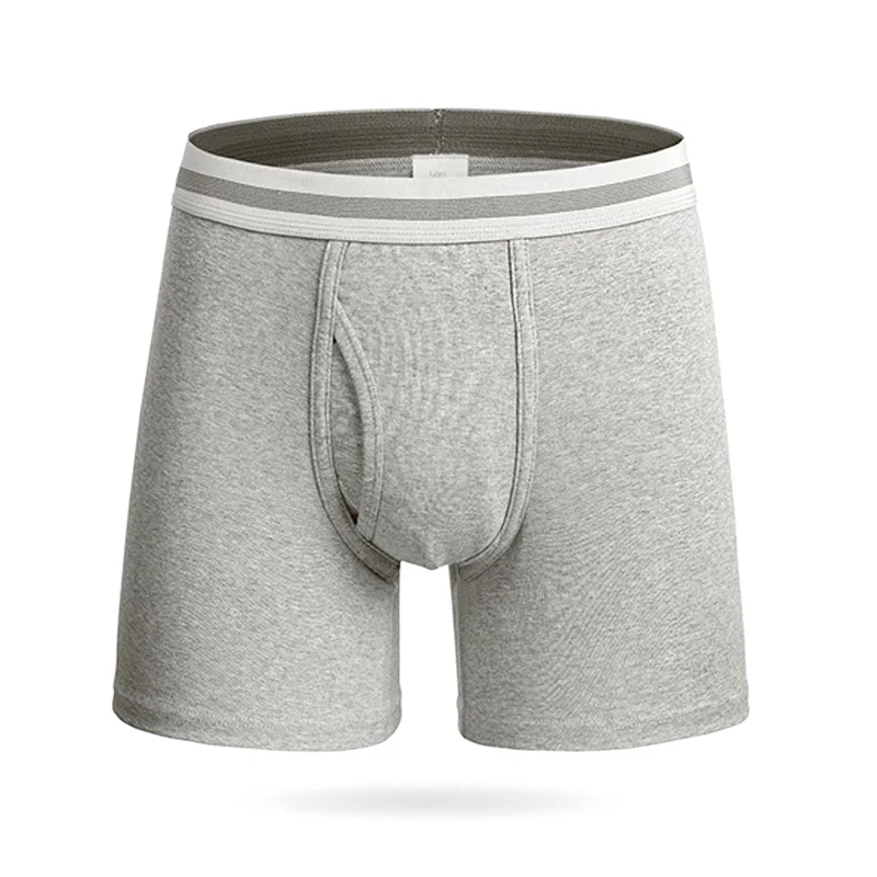 

Men's Underwear European large size long boxers Cotton Soft stretch boxer Men Boxer 009