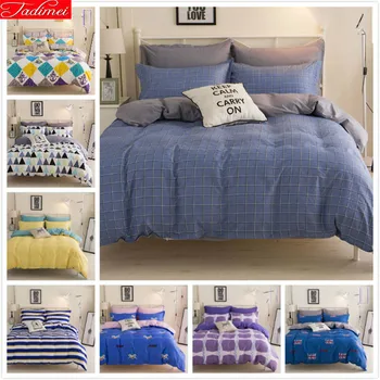 

4pcs Bedding Sheet Full King Queen Twin Double Size Bed Sheet 1.5m 1.8m 2m 2.2m Duvet Cover Pillowcase Child Kids Plaid Bedlinen