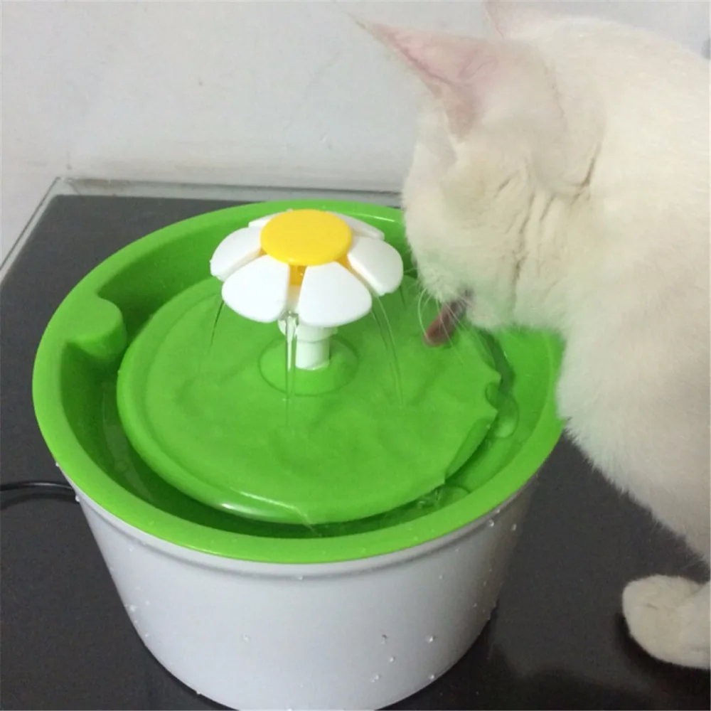 1.6L пластиковый автоматический Электрический фонтан для домашних животных в форме цветка для собак и кошек, фонтан для питья домашних животных, чаша для питья, фильтр для посуды