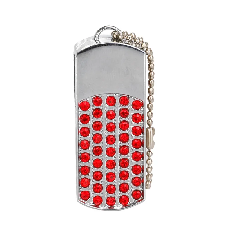 Флеш-накопитель usb 128 ГБ, 4 Гб, Кристальный USB флеш-накопитель, 32 ГБ, металлическая флешка, 16 ГБ, USB флешка, 64 ГБ, ювелирная ручка, 8 ГБ, Подарочный логотип - Color: red