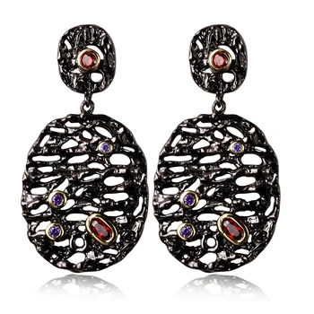 

New Black party Earrings Cubic zirconia ladies drop Earrings new fashion jewelry free shipment new year earrings
