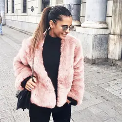 Розовый искусственный мех пальто для будущих мам с длинным рукавом утолщаются зимние куртки пальто будущих мам для женщин модная уличная