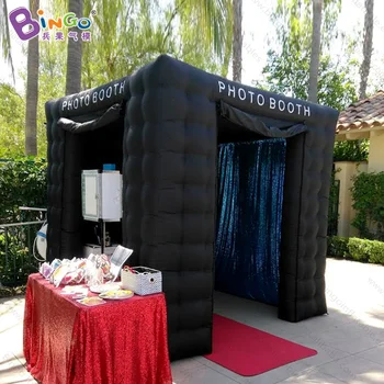 

Black inflatable photo booth tent photobooth shell with double doors