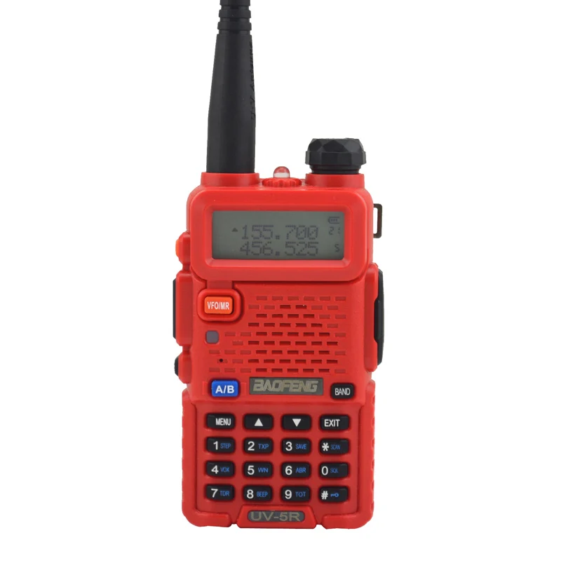 Baofeng walkie talkie UV-5R двухдиапазонное двухстороннее радио VHF/UHF 136-174MHz& 400-520MHz FM портативный приемопередатчик с наушником - Цвет: red