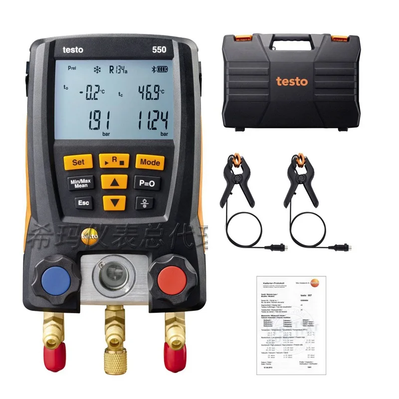 Testo 550 цифровой манометр комплект с Bluetooth APP 1550 0563 электронный хладагент таблица группы