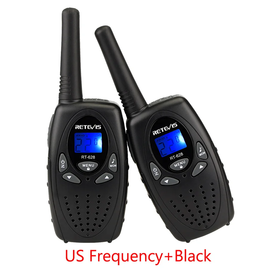 2 шт. RT628 рации Walkie Talkie 0.5 Вт UHF Европа Частота 8-КАНАЛЬНЫЙ 446 МГц ЖК-Дисплей Портативный Retevis Handy Talkie A1026B - Цвет: Black USA Frequency