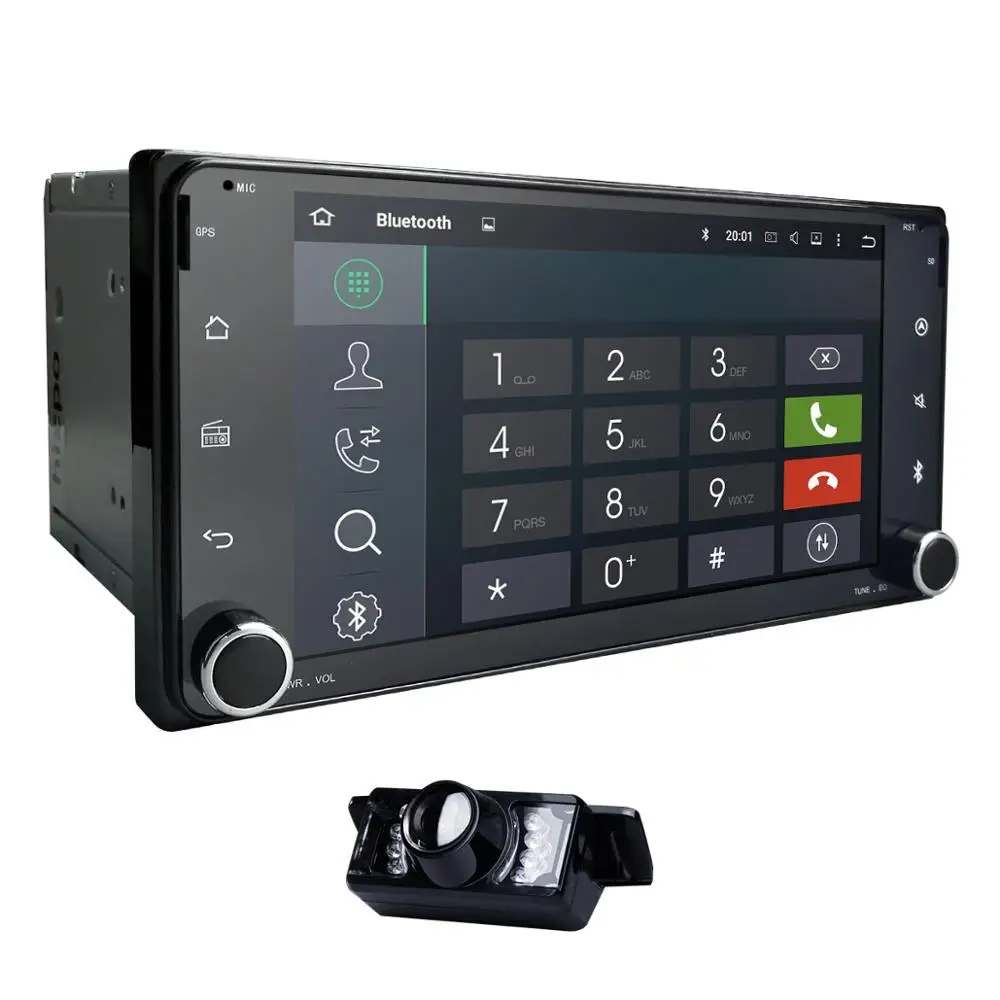 Sale Octa  Core Android 8.0 Car Universal radio For Toyota Corolla Camry 1024*600+wifi+SWC+BT RDS DVR TPMS SD TPMS Free rear camera 2
