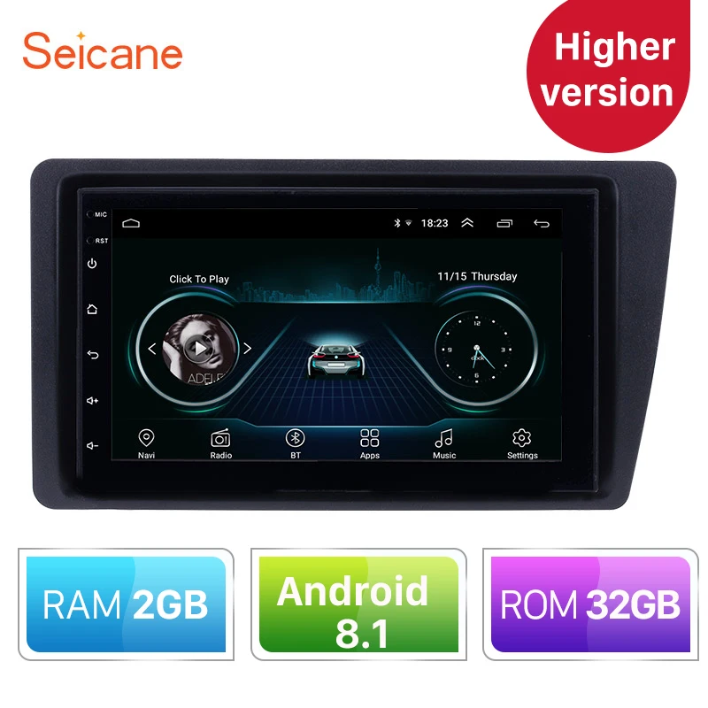 

Higher version RAM 2GB+ROM 32GB Android 8.1 Car Radio Head Unit Player For 2001-2005 Honda Civic left hand drive GPS Navigation