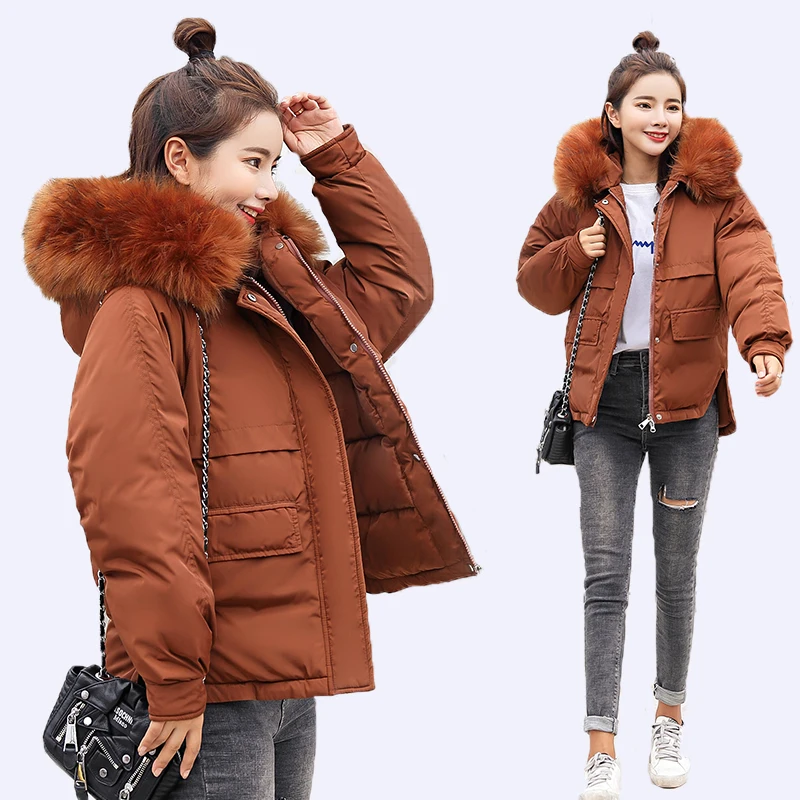 

Orwindny Hooded Short Winter Coat Women Thick Warm Casaco Feminina Loose Down Cotton Clothing Casual Winter Parkas Girls