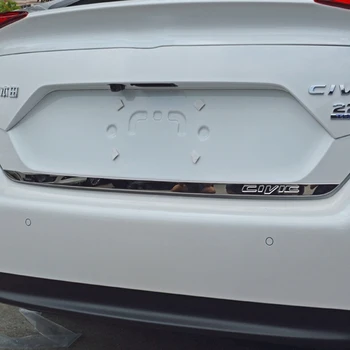 

Red/Silver/Blue Logo Stainless Steel Rear Tailgate Trunk Lid Cover Trim For Honda Civic 2016 2017 2018 Accessories Car Styling