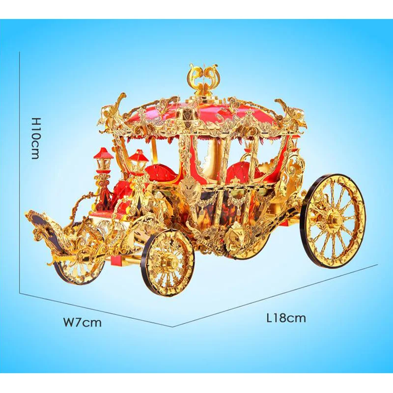 Металлический 3D пазл Piececool каретка принцессы набор моделей для сборки лазерная
