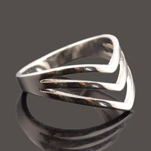 Dolaime 316L stainless steel Women Fashion V Groove simple Egyptian retro style exquisite font b ring