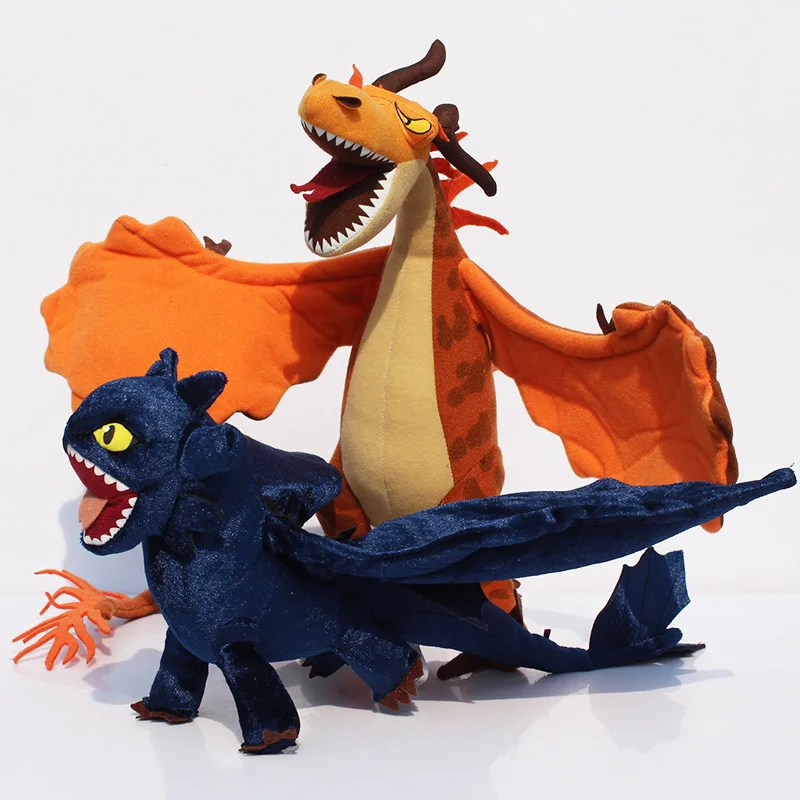 

2pcs/lot How to Train Your Dragon Toothless Night Fury Firedragon nightmare Plush Toy Stuffed Teddy Dolls