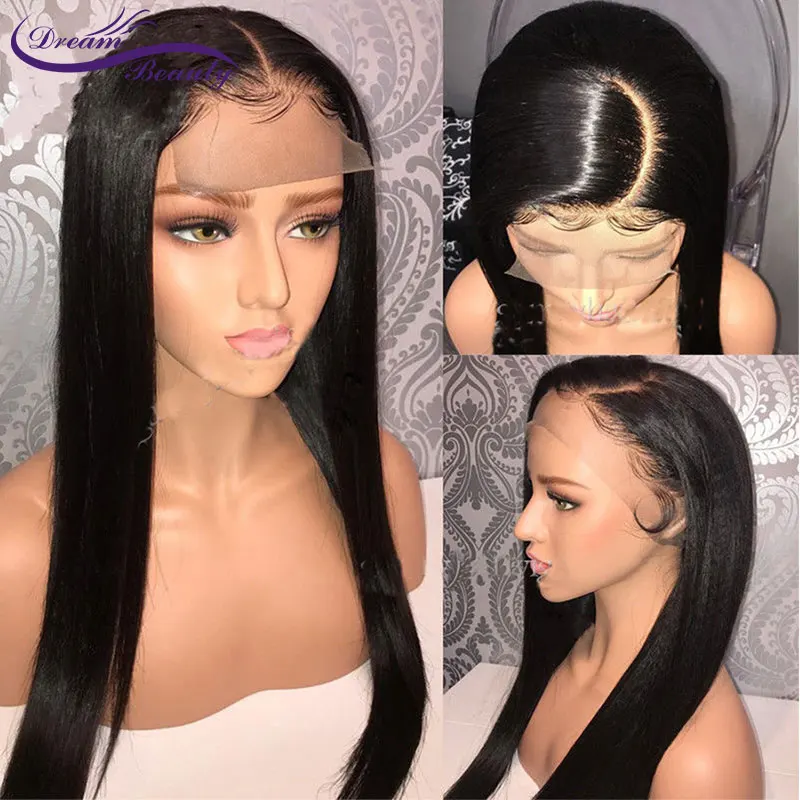 Dream Beauty hair Full Lace Human Hair Wigs Pre Plucked With Baby Hair Brazilian Remy Hair Full Lace Wigs Bleached Knots