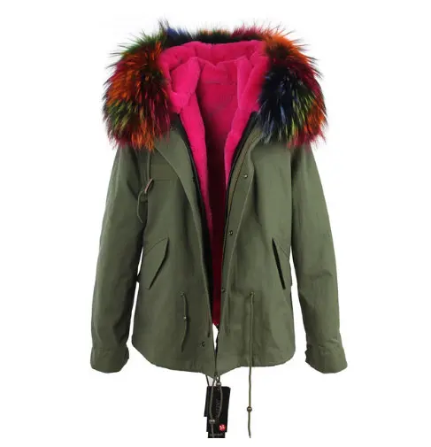Американский стиль, зимняя модная повседневная куртка с капюшоном из натурального меха енота на толстой подкладке, джинсовые пальто, куртки, женские парки, бренд - Цвет: C5