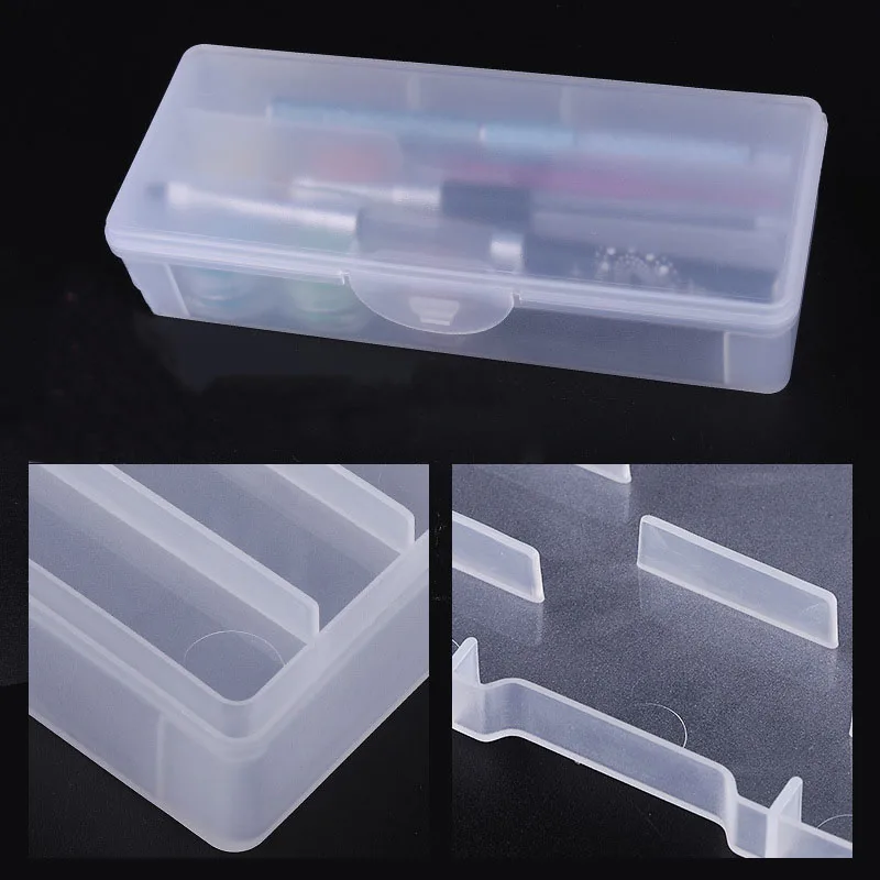 

1Pc Transparent Double-layer Nail Art Pen Empty Storage Box Manicure Makeup Tool Organizer Holder Detachable Box