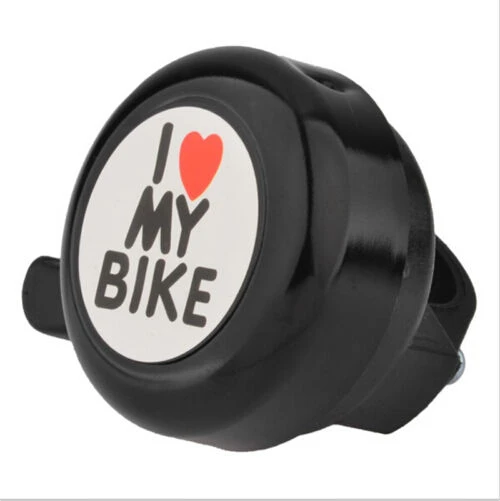 Я люблю мой велосипед напечатаны чистый звук милый велосипед сигнализации Предупреждение кольцо колокол для детей Аксессуары для велосипеда белый красные, черные