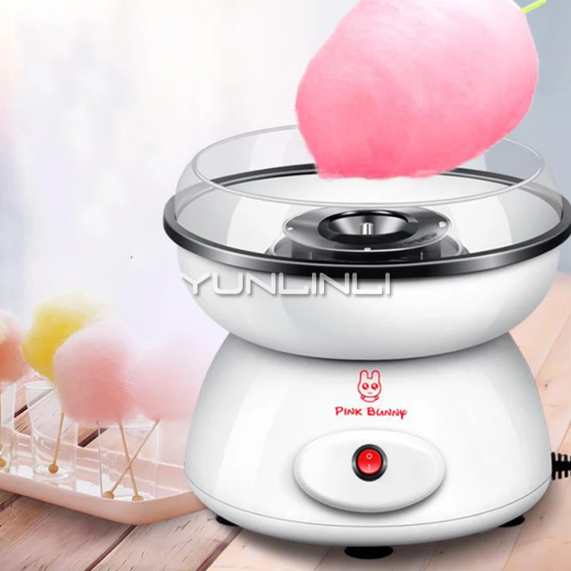 Candy Floss Maker UK Plug Round Round Bottom Household Small One-Button Operation Quiet Cotton Candy Machine Desserts for Children Party 