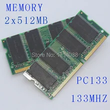 Notebook memory RAM 1GB 2x 512MB PC133 133MHz SDRAM SO-DIMM Laptop Notebook 144pin RAM memory Package mail