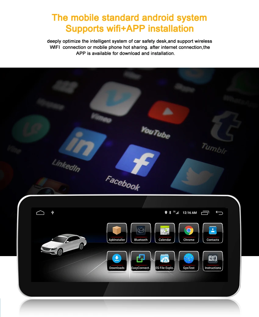 Best Koason10.25inch Android 8.1 Car Multimedia player audio stereo GPS Navigation for Mercedes Benz C Class W204 S204/CLK 2008-2010 6