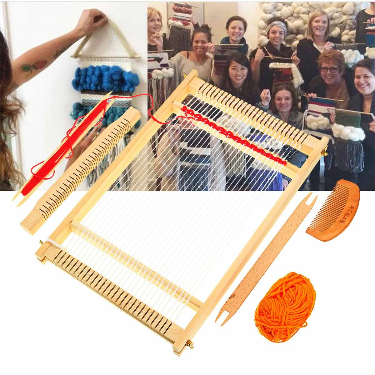 

40X30CM DIY Hand-Knitting Wooden Loom Kit Fun Toy Weaving Machine Science Educational Toys For Children Scientific Model