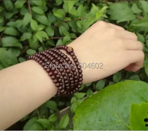 

5mm Tibet Buddhism 216 red Sandalwood Buddha Mala