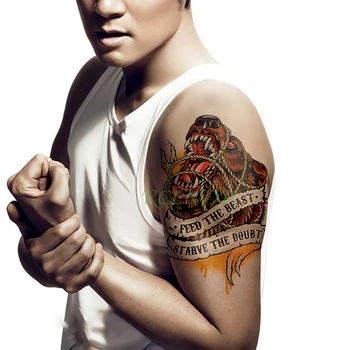 

Waterproof Temporary Tattoo Sticker Tiger Lion letter fake tatto flash tatoo tatouage temporaire big size for women girl men