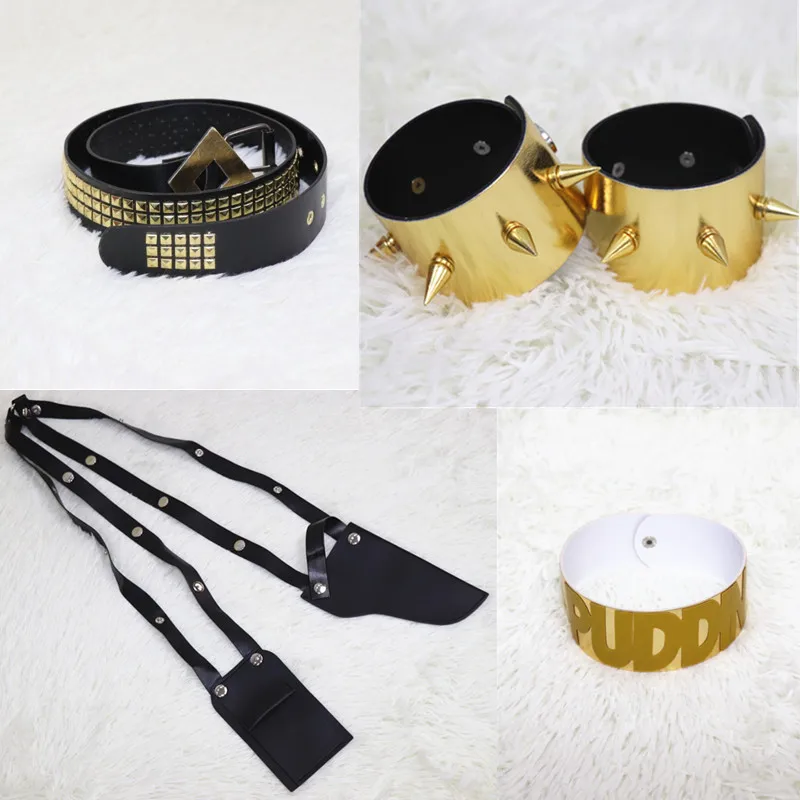4pcs set Accessories Новинка, костюмы для косплея Харли Квинн, для взрослых, женщин, мужчин, Пурим, пальто, Femme, куртка, Chamarras De Batman Para Mujer, костюм с париком, перчатки - Цвет: 4pcs set Accessories
